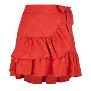 Maje Ruffle Wrap Skirt